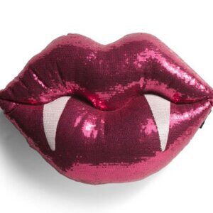 NEW 🎃 Halloween RACHEL ZOE Shaped Vampire Lips Halloween Pillow
